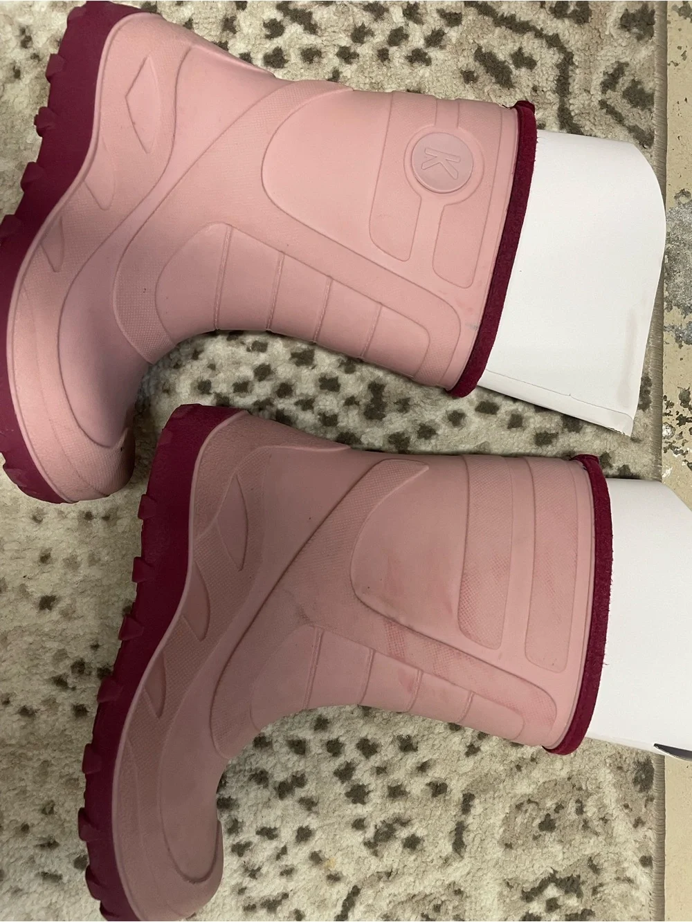 Kuling girls Pink Insulated Winter Rain Boots